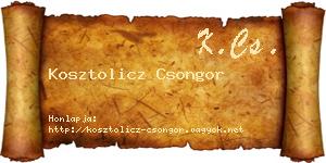 Kosztolicz Csongor névjegykártya